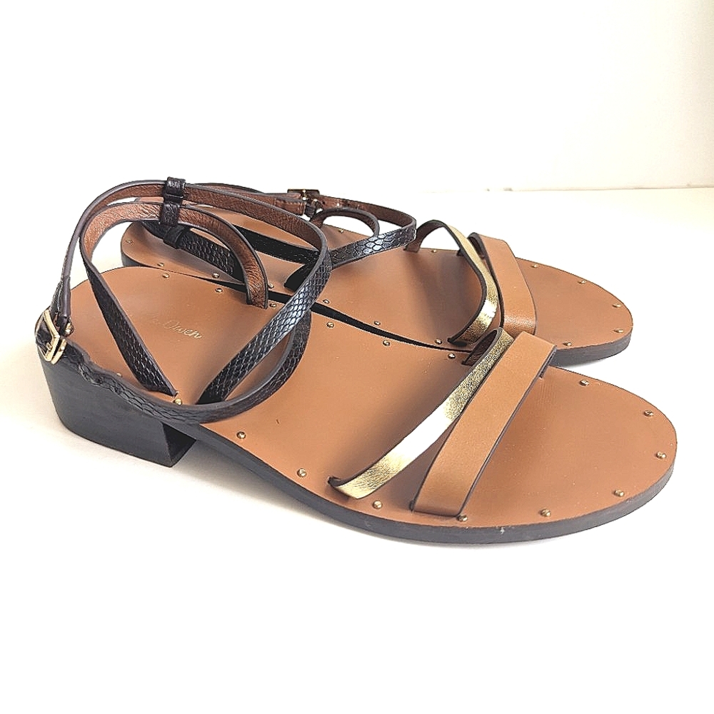 Mila Owen Leather Sandals Ankle Strap Adjustable Size US 7